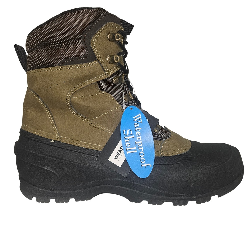 Weatherproof Blake Mens 11 Olive Brown Waterproof 3M Thinsulate Winter Boots NEW